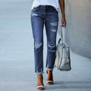 Slim Fit Ripped Cropped Jeans