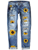 Fashionable Slim Fit Printed Jeans