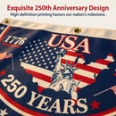 🗽USA 250th Anniversary Flag Half Round Banner🦅