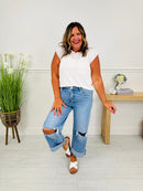 Casual Crush Cuffed Wide Leg Tummy Control Jeans