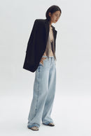 Rhinestone Cutout Wide Leg Jeans